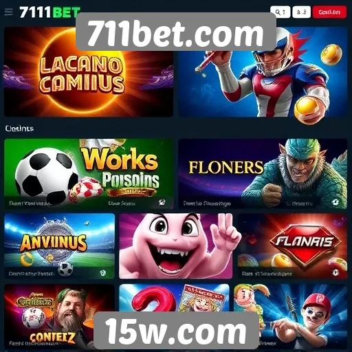 Variados jogos oferecidos no 711bet.com